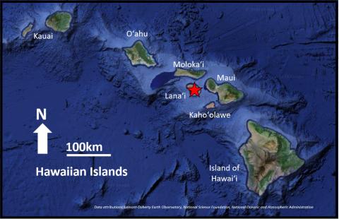 Map of Hawaiian Islands, including Lanai